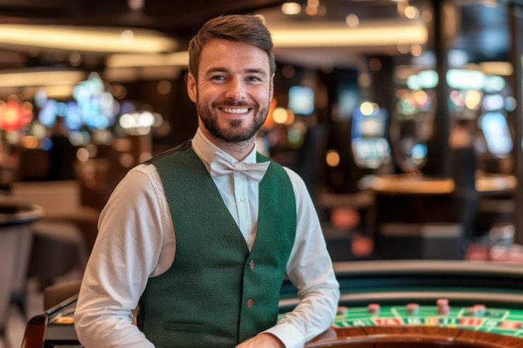Tampilan live dealer BandarQ dengan feed video multi-kamera di a2000m
